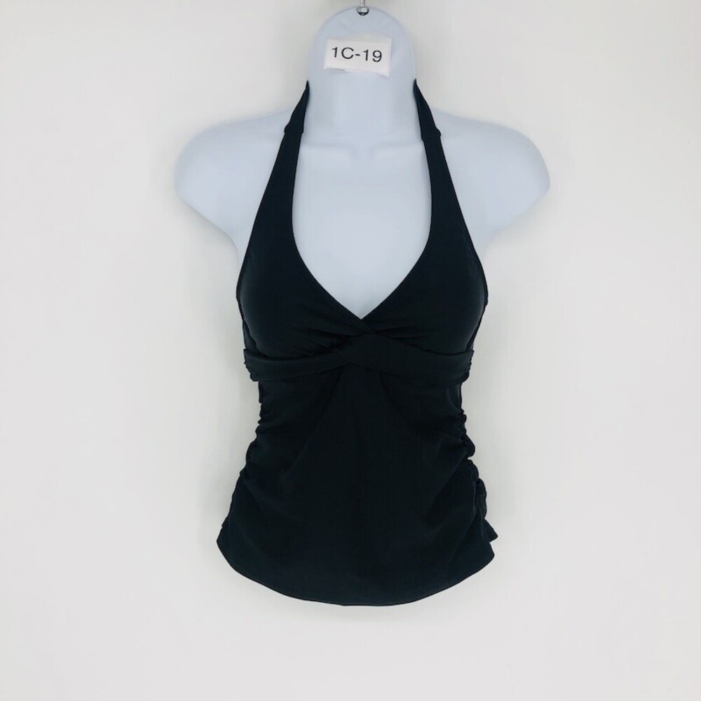 Athleta Women Black Nylon & Spandex Halter Swim Tankini Beach Top Size 32 B/C
